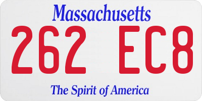 MA license plate 262EC8