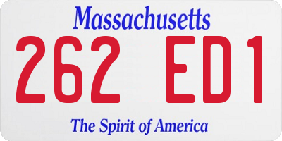 MA license plate 262ED1