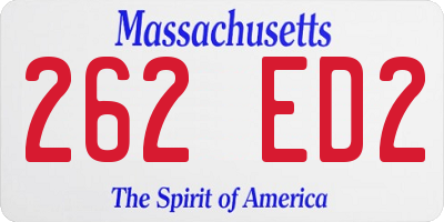 MA license plate 262ED2