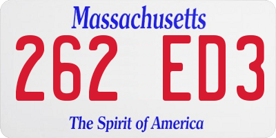 MA license plate 262ED3