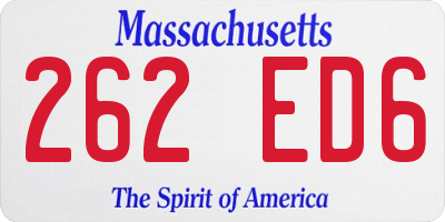 MA license plate 262ED6