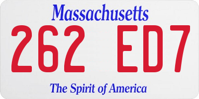 MA license plate 262ED7