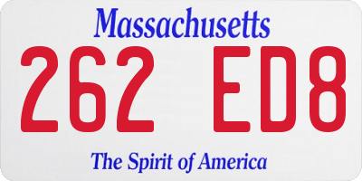 MA license plate 262ED8