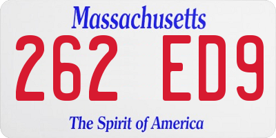 MA license plate 262ED9