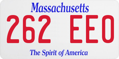 MA license plate 262EE0
