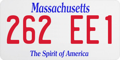 MA license plate 262EE1
