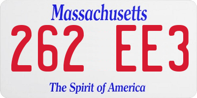 MA license plate 262EE3