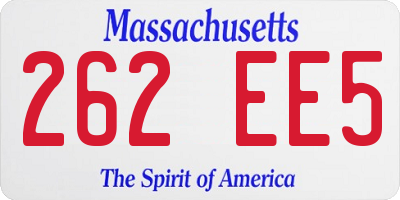 MA license plate 262EE5