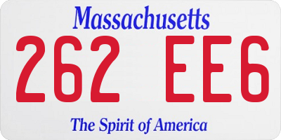 MA license plate 262EE6