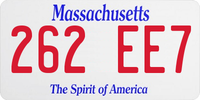 MA license plate 262EE7