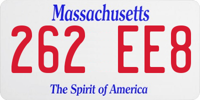 MA license plate 262EE8
