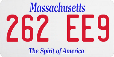 MA license plate 262EE9