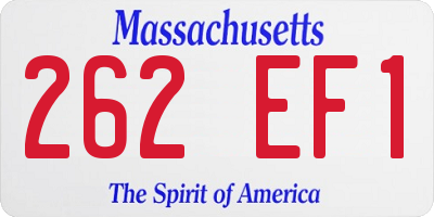 MA license plate 262EF1