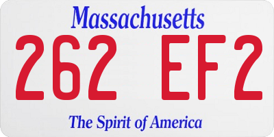 MA license plate 262EF2