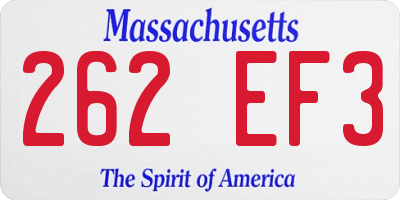 MA license plate 262EF3