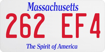MA license plate 262EF4