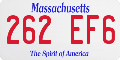 MA license plate 262EF6