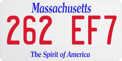 MA license plate 262EF7