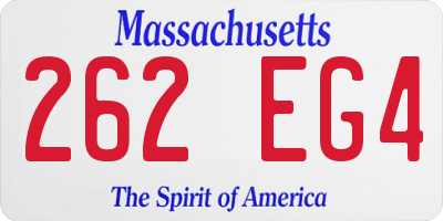 MA license plate 262EG4