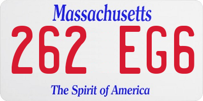 MA license plate 262EG6