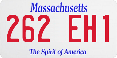 MA license plate 262EH1
