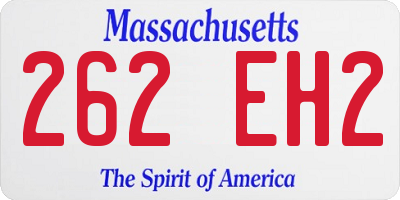 MA license plate 262EH2