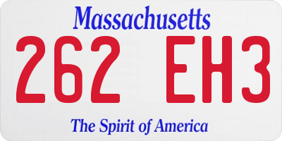 MA license plate 262EH3