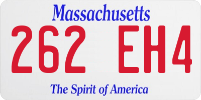 MA license plate 262EH4