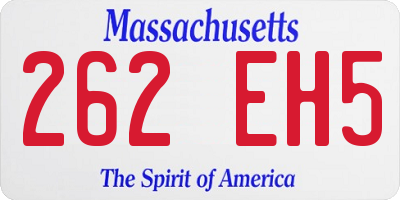 MA license plate 262EH5