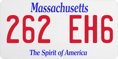 MA license plate 262EH6