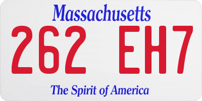 MA license plate 262EH7