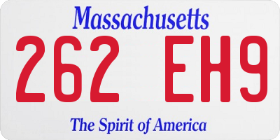 MA license plate 262EH9