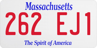 MA license plate 262EJ1
