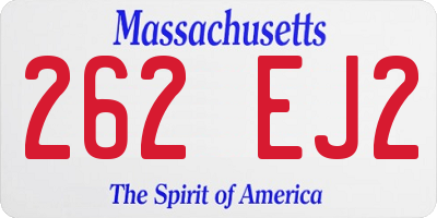 MA license plate 262EJ2