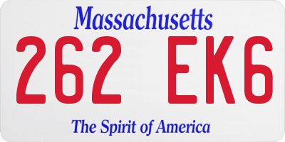 MA license plate 262EK6