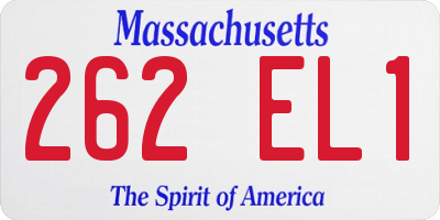 MA license plate 262EL1