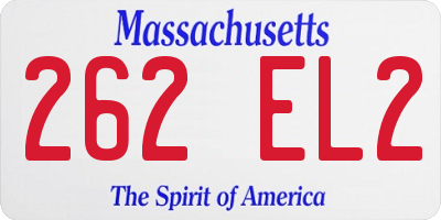 MA license plate 262EL2