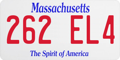 MA license plate 262EL4