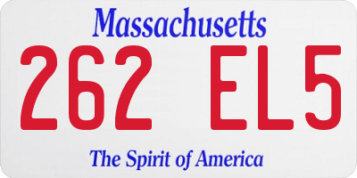 MA license plate 262EL5