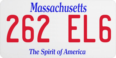 MA license plate 262EL6