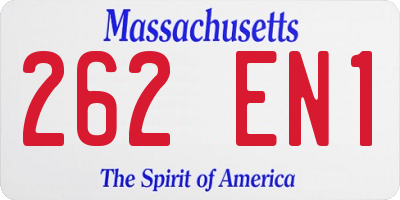 MA license plate 262EN1