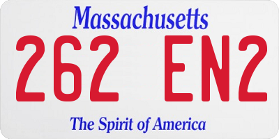 MA license plate 262EN2