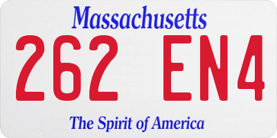 MA license plate 262EN4