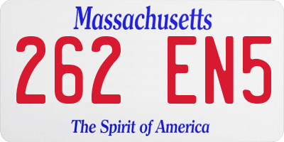 MA license plate 262EN5