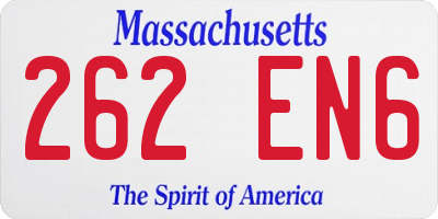 MA license plate 262EN6