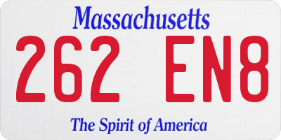 MA license plate 262EN8