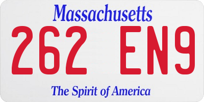 MA license plate 262EN9