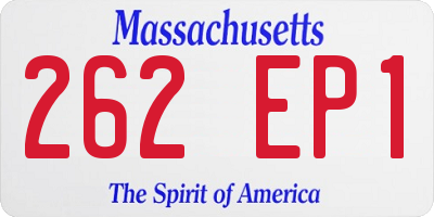 MA license plate 262EP1