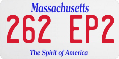 MA license plate 262EP2