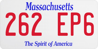 MA license plate 262EP6